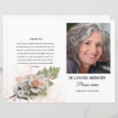 Vorlage des Programms zur Beerdigung von Rosa-Flor (Vorne/Hinten)