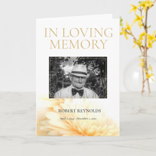 Vorlage des Programms zur Erinnerungsbeerdigung (Gelbe Blume)