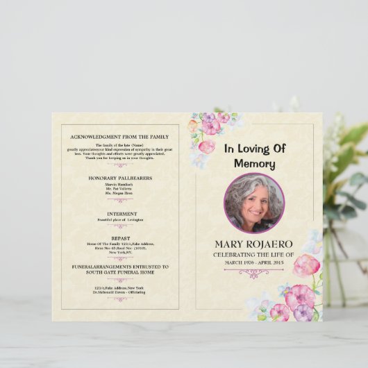 Vorlage des Programms zur Gedenkfeier (Stehend Vorderseite)