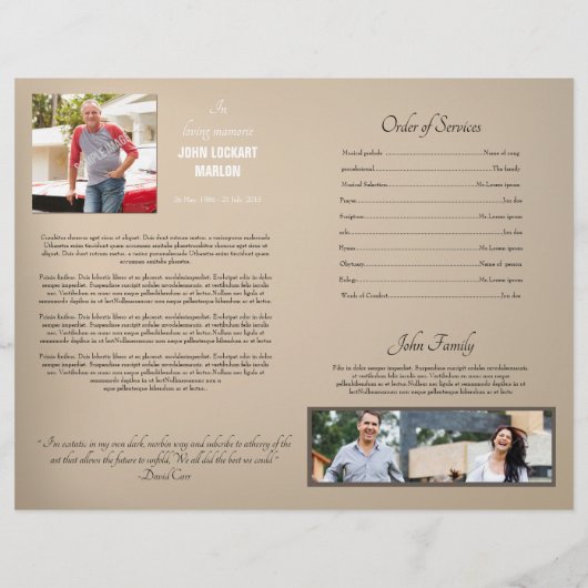 Vorlage des Programms zur Gedenkfeier (Rückseite)