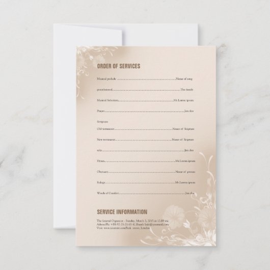 Vorlage des Programms zur Gedenkfeier (Rückseite)