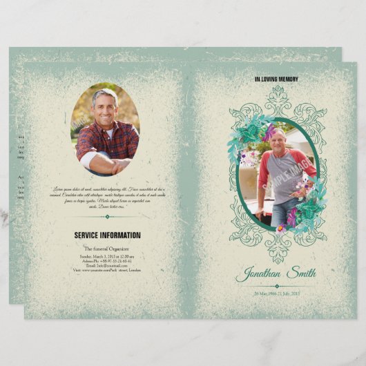 Vorlage des Programms zur Gedenkfeier (Vorne/Hinten)