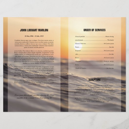 Vorlage des Programms zur Gedenkfeier Flyer (Hinten)