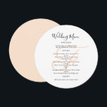 Vorlage des Round Monogram Wedelmenüs<br><div class="desc">Runde oder quadratische, Hochzeitmenü Vorlage mit Monogramm erste in rot oder pfirsichfarben. Weiße Karten haben ein schwarzes Skript für den Titel und gedruckten Text für die Menüliste. Verwenden Sie Leerzeichen und Großbuchstaben für Abschnitte, oder ändern Sie den Wortlaut nach Bedarf. Die Hochzeitsmonogramm des Paares wird in der Mitte hinter der...</div>