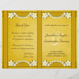 Vorlage des Rustic Gold Floral Wedding Programms