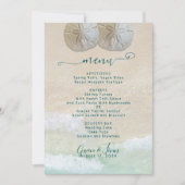 Vorlage des Sand Dollar Beach Wedding Menüs (Vorderseite)