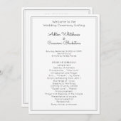 Vorlage des schlichten Flat White Wedding Programm (Vorne/Hinten)