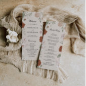 Vorlage des Terracotta Floral Wedding Programms
