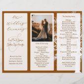 Vorlage des Tree Brown Tri-Fold-Hochzeitsprogramms (Vorderseite)
