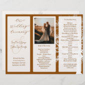 Vorlage des Tree Brown Tri-Fold-Hochzeitsprogramms (Vorne/Hinten)