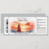 Vorlage des Watercolor Sunset Sailing Tickets (Vorne/Hinten)