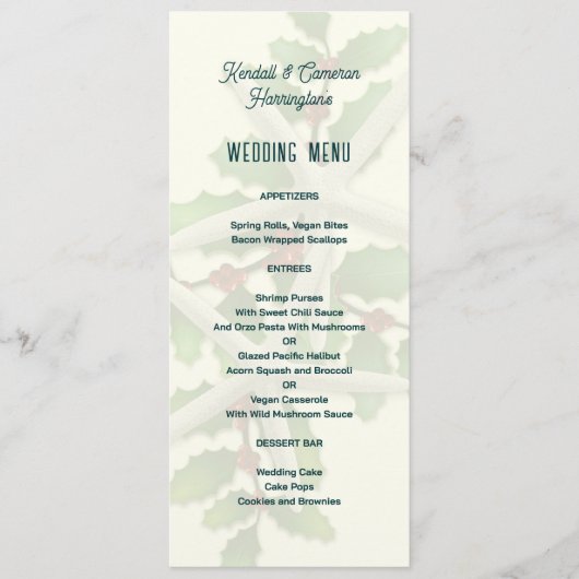 Vorlage des Weihnachtsmenüs (Vorderseite)