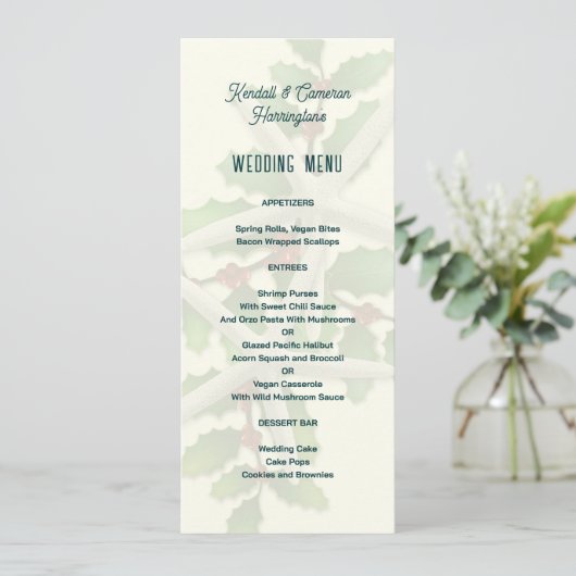 Vorlage des Weihnachtsmenüs (Stehend Vorderseite)