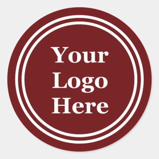 Vorlage dunkelrot und weiß Ihr Logo hier Runder Aufkleber (Vorderseite)