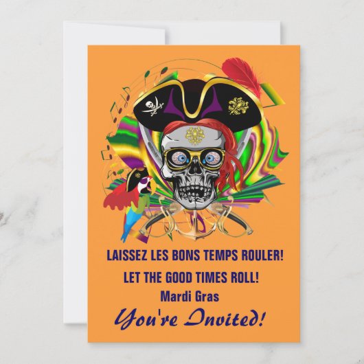 Vorlage Einladungen Mardi Gras (Vorderseite)