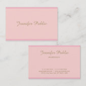 Vorlage Elegant Rosa Gold gekalligrafiert Skript T Visitenkarte (Vorne/Hinten)