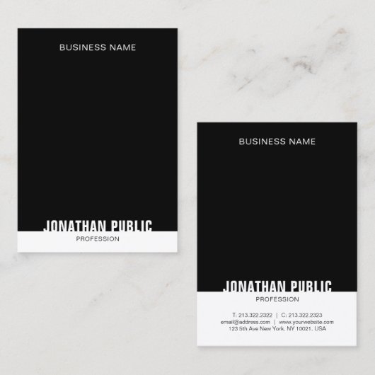 Vorlage Elegante moderne Schwarz-Weiß-Mode Visitenkarte (Vorne/Hinten)