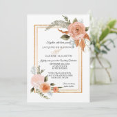 VORLAGE Elegante Rustikale Fall Floral Gold Hochze (Stehend Vorderseite)