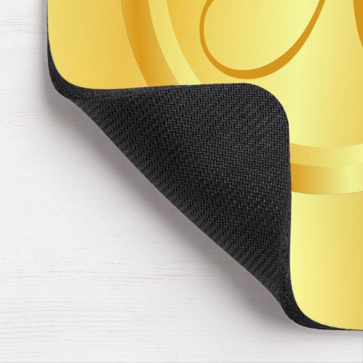 Vorlage Elegantes Gold Look Moderne Mit Monogramm Mousepad (Ecke)