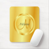 Vorlage Elegantes Gold Look Moderne Mit Monogramm Mousepad (Mit Mouse)