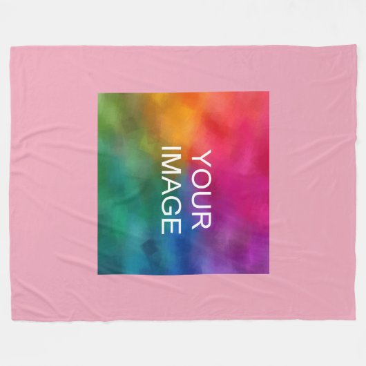 Vorlage Elegantes rosa Bild hinzufügen Foto Großes Fleecedecke (Vorderseite (Horizontal))