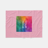 Vorlage Elegantes rosa Logo Foto hinzufügen Fleecedecke (Vorderseite (Horizontal))