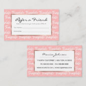 VORLAGE EMPFEHLUNGSKARTE (Vorne/Hinten)