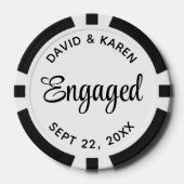 Vorlage Engagiert Favorit Name und Datum Pokerchips (Vorderseite)