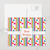Vorlage, farbige Polka-Punkte Postkarte (Vorne/Hinten)
