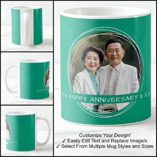 Vorlage Foto Nachricht Andenken Hochzeit Grün C115 Kaffeetasse