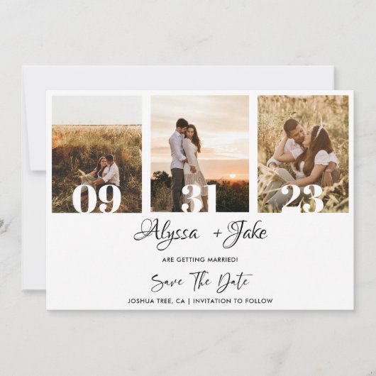 Vorlage FotoCollage Save the Date Einladung (Vorderseite)