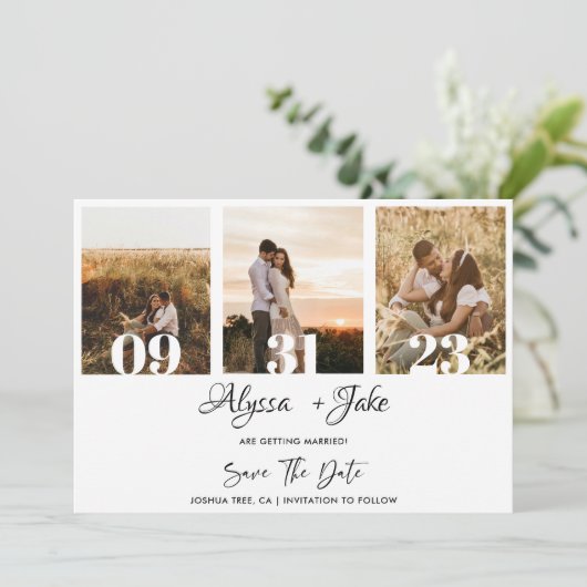 Vorlage FotoCollage Save the Date Einladung (Stehend Vorderseite)