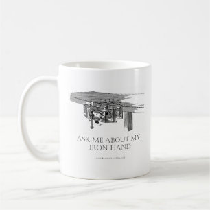 Vorlage "fragen mich über meine Eisen-Hand" Tasse