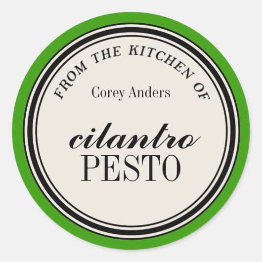 Vorlage "From the Kitchen of" Circle Label Runder Aufkleber (Vorderseite)