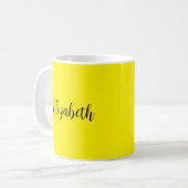Vorlage Fügen Sie Ihren typischen Namen hellgelb h Kaffeetasse (Vorderseite Links)