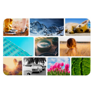 Vorlage für 10 Foto-Kühlschrankmagnet - Collage  Magnet