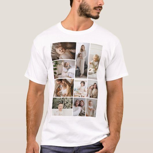 Vorlage für 10 Fotos personalisiert T-Shirt (Vorderseite)