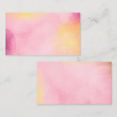 Vorlage für abstrakt rosa Visitenkarten in Aquarel Visitenkarte (Vorne/Hinten)
