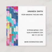 Vorlage für abstrakte Acryl-Pinselstriche Quadratische Visitenkarte (Rückseite)