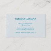 Vorlage für Abstrakte Blume in Weiß und Blau Visitenkarte (Rückseite)