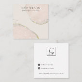 Vorlage für abstrakte Glitzer Rose Gold Necklack B Quadratische Visitenkarte (Vorne/Hinten)