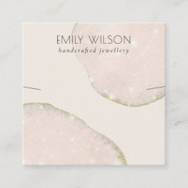 Vorlage für abstrakte Glitzer Rose Gold Necklack B Quadratische Visitenkarte