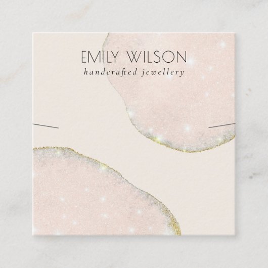 Vorlage für abstrakte Glitzer Rose Gold Necklack B Quadratische Visitenkarte (Vorderseite)