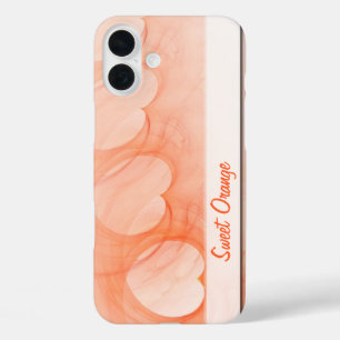 Vorlage für Abstrakte Orange-Herzlinien iPhone 16 Plus Hülle