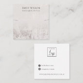Vorlage für abstrakte Silver Rainfall-Kette Quadratische Visitenkarte (Vorne/Hinten)