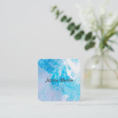 Vorlage für abstrakte Visitenkarten Blau Splash Quadratische Visitenkarte (Stehend Vorderseite)