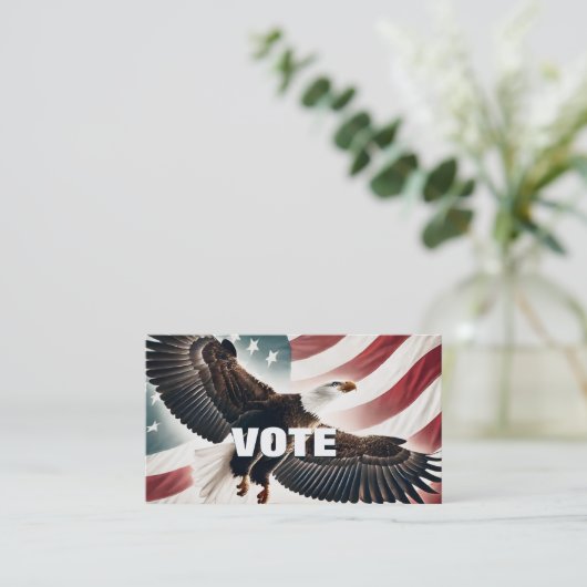 Vorlage für Adler- und Flag-politische Kampagne Visitenkarte (Stehend Vorderseite)