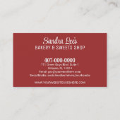 Vorlage für afrikanisch-amerikanische Backwaren Visitenkarte (Rückseite)