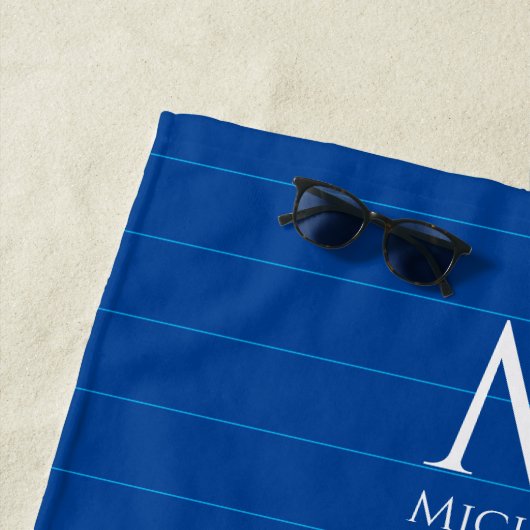 Vorlage für Anfangsnamen in Monogramm, benutzerdef Strandtuch (Beispiel)