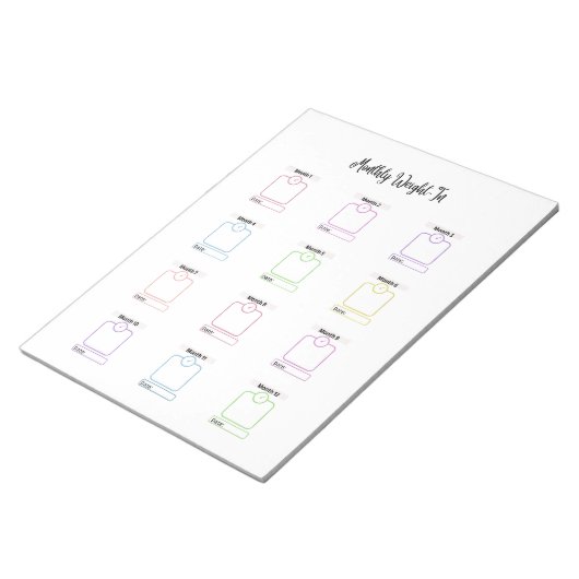 Vorlage für anpassbare Gewichtsabnahme-Tracker Notizblock (angewinkelt)